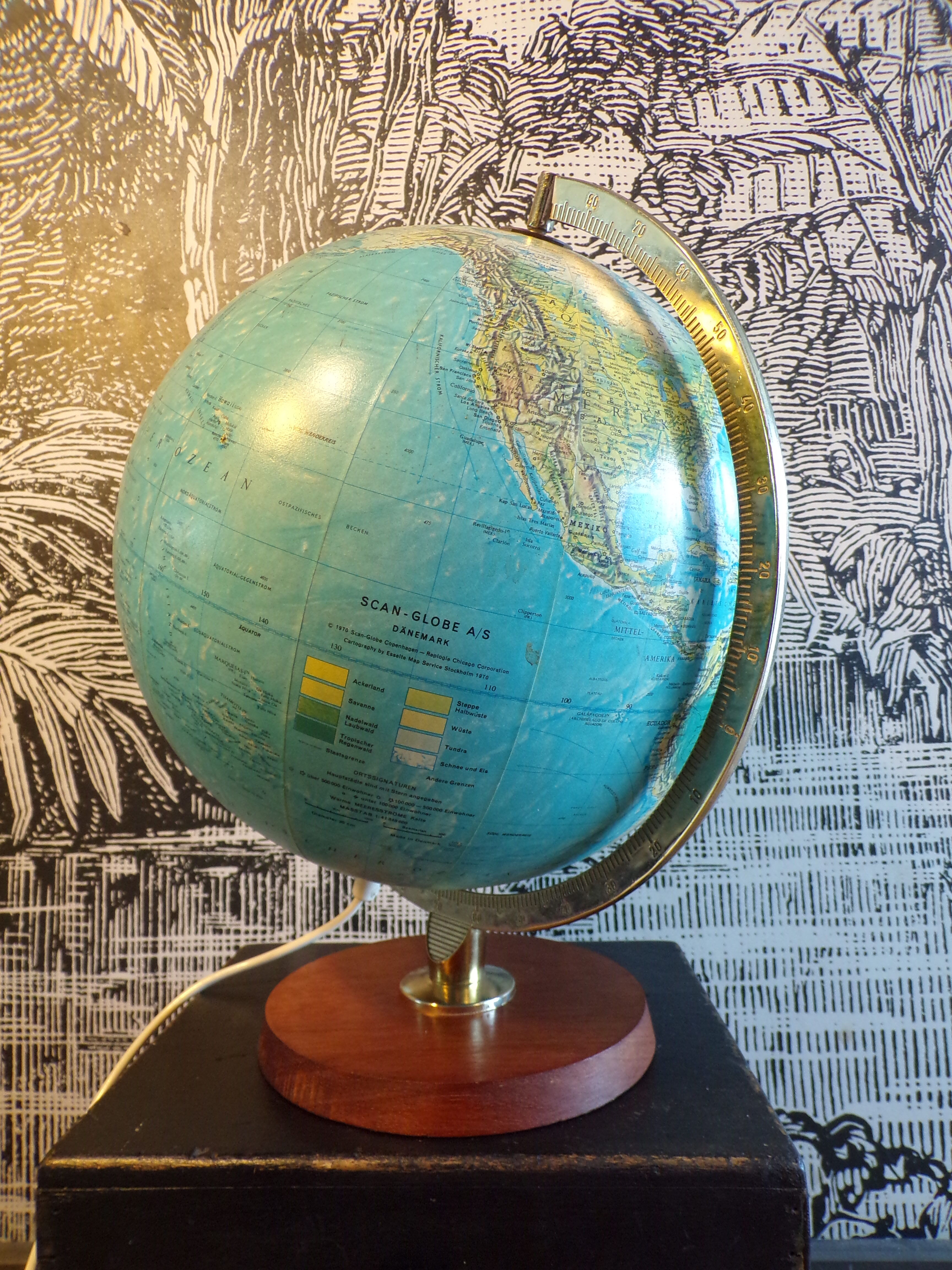 German vintage luminous globe