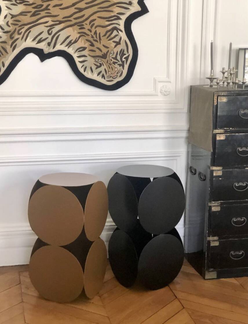 Sellette ou table d'appoint en métal bronze