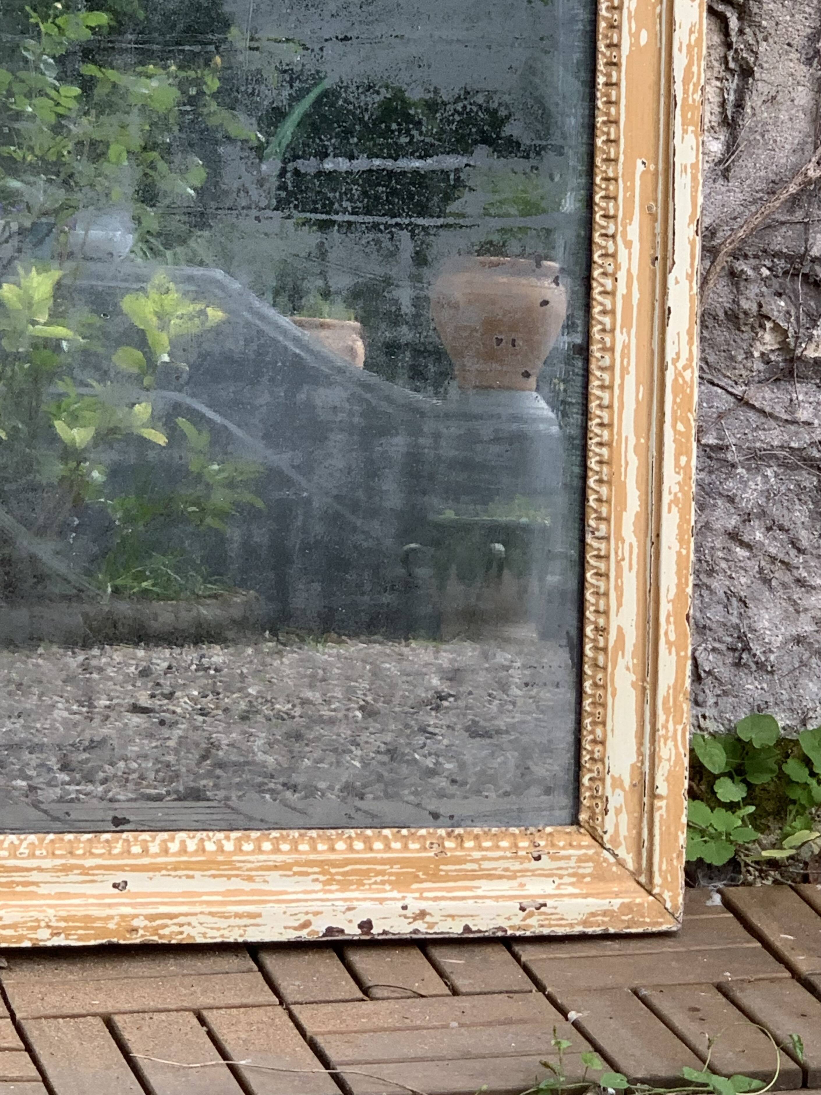 19th century mercury mirror patinated trumeau