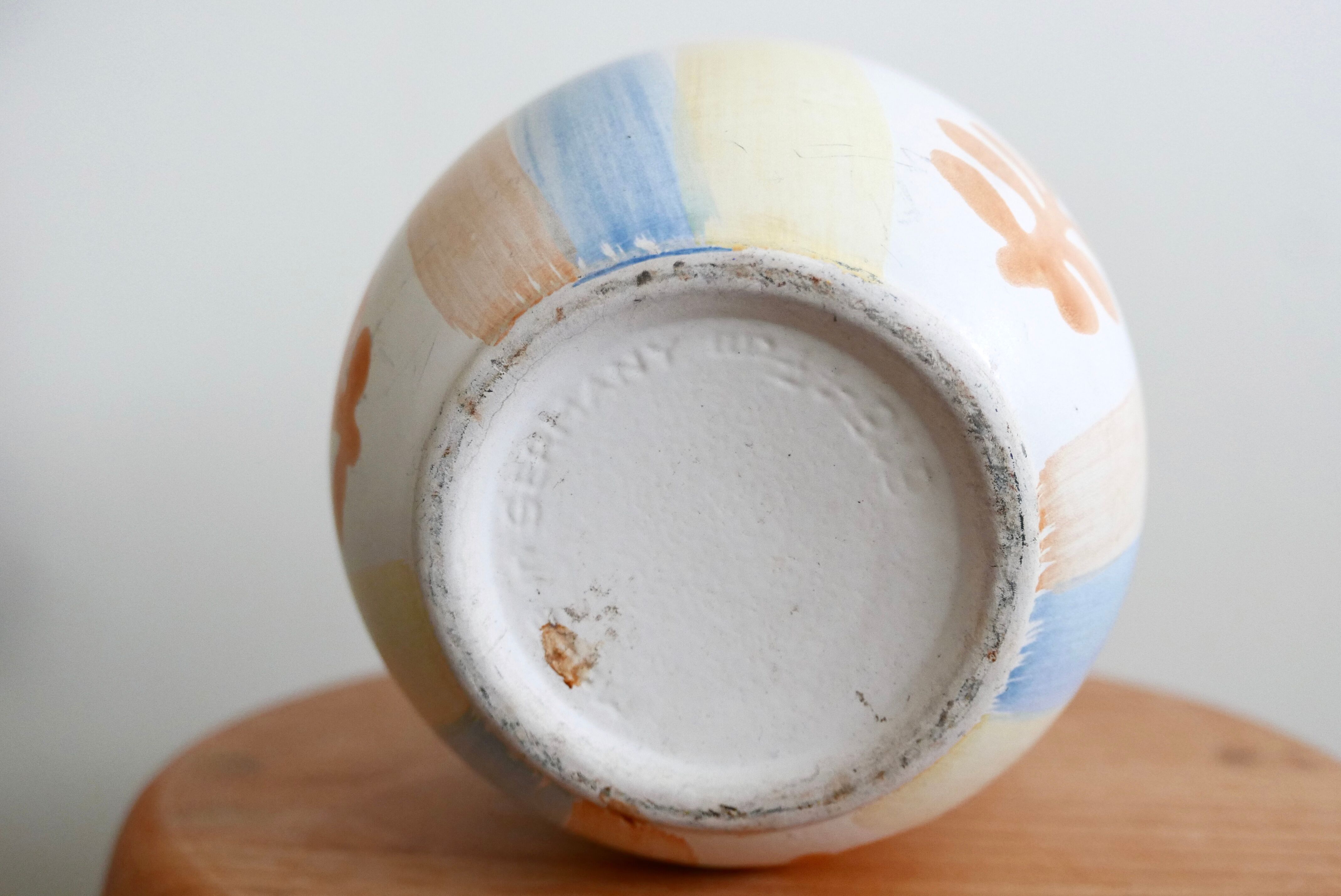 Ceramic pot cover, Matisse-style décor, 70s