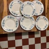 Set of earthenware plates of Longwy Fismes late nineteenth