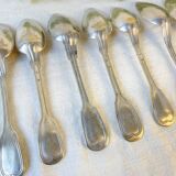 Set of 8 vintage silver plated soup spoons