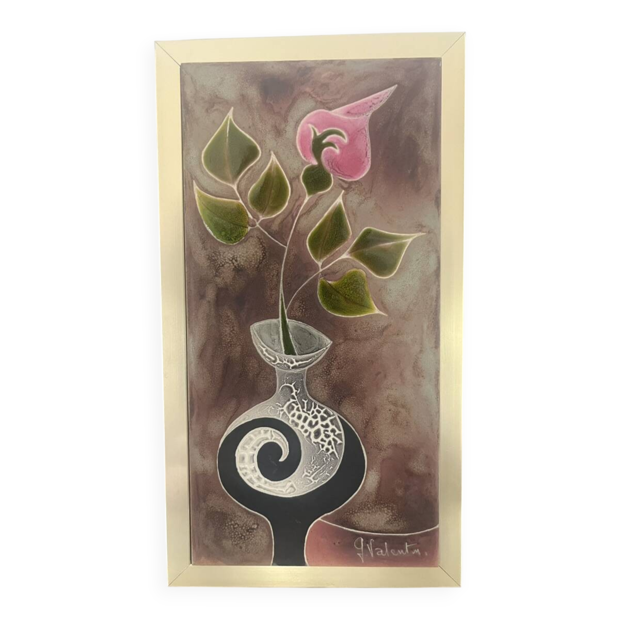 Rare Gilbert Valentin ceramic plaque