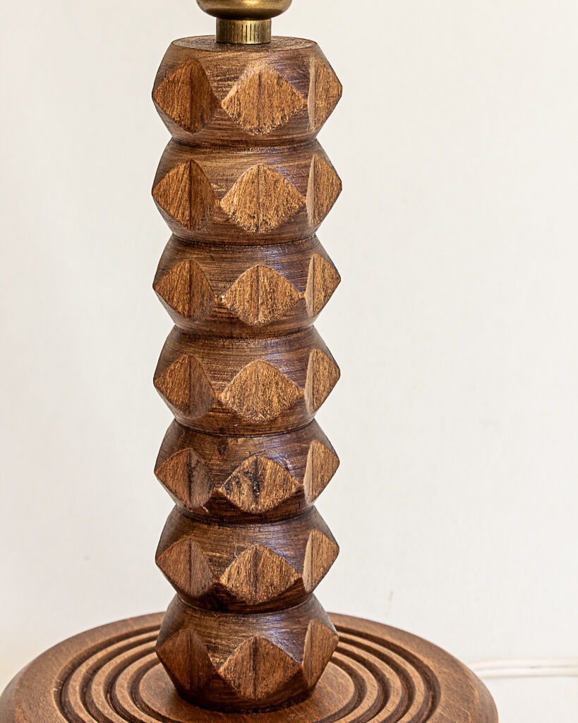 Lamp base in oak or walnut wood, 60s