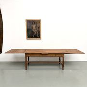 Grande table de ferme à rallonges en merisier massif - Années 1900