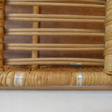 Old vintage rattan coffee table