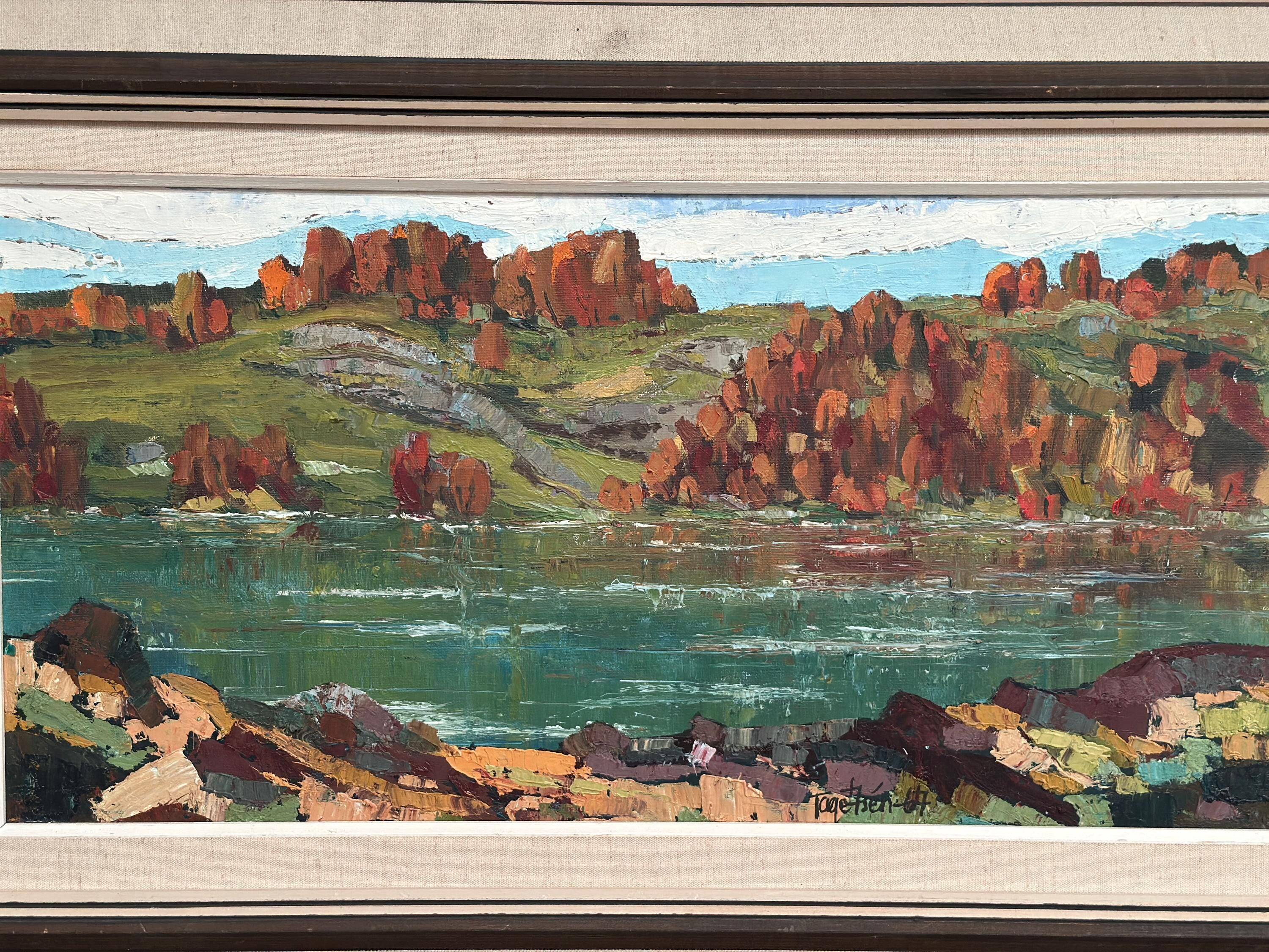 Swedish Oil On Canvas – “River View” By Tage Törngren