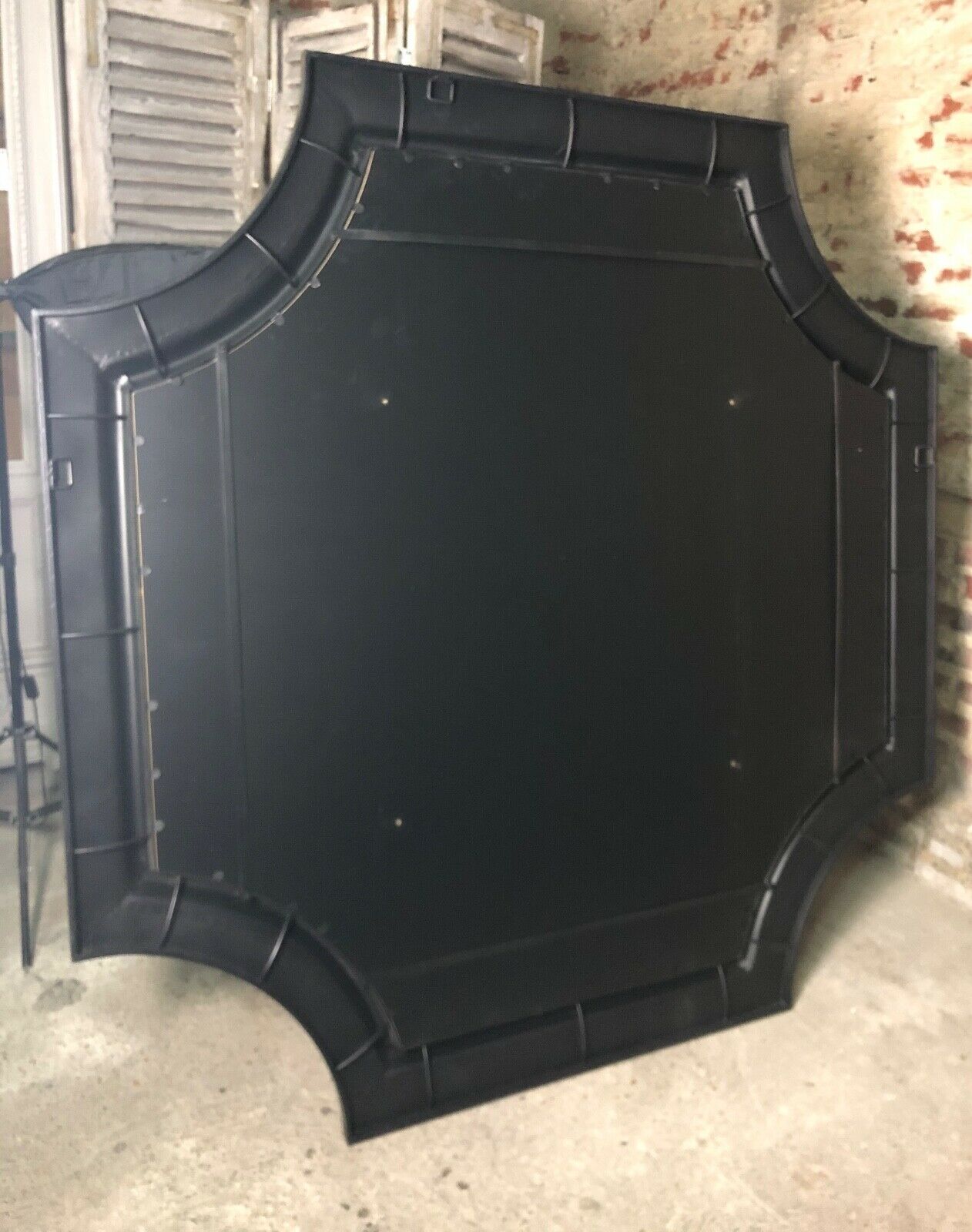 Square brewery mirror in metal champagne color 178 cm