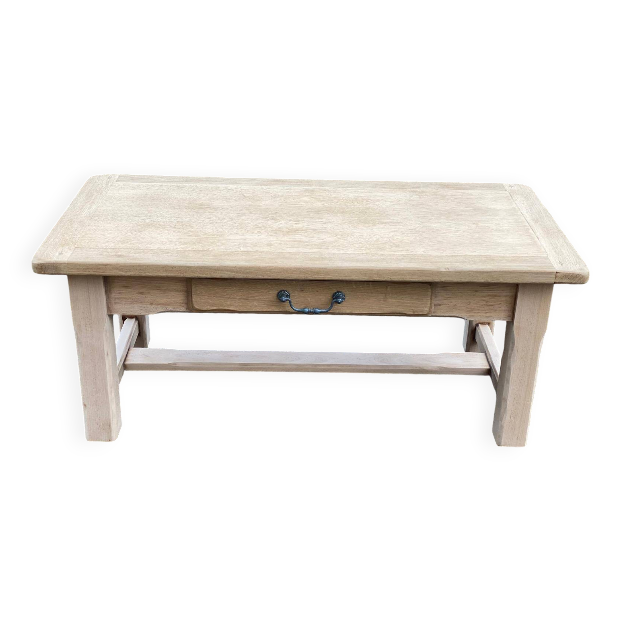 Renovated oak monastery farmhouse coffee table with drawer