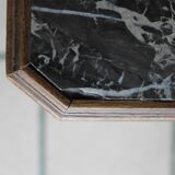 Antique bedside table with marble top