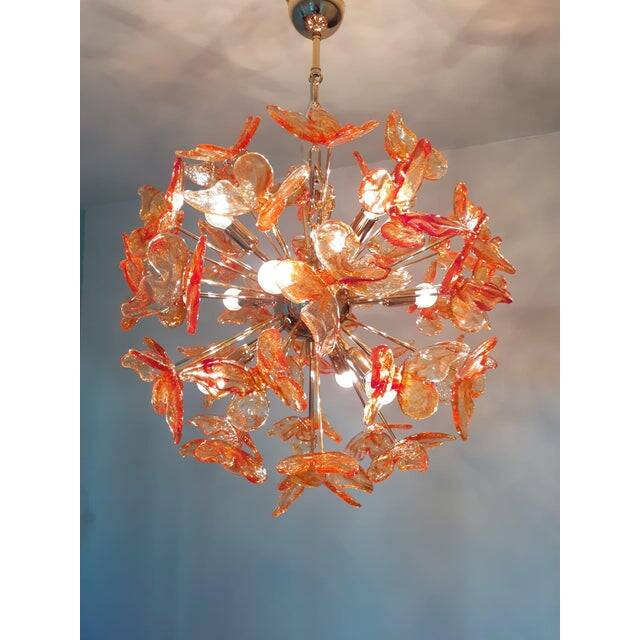 Italian Handmade Butterfly Sputnik Murano Style Glass Chandelier