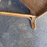 Table basse en rotin ancienne vintage XXeme