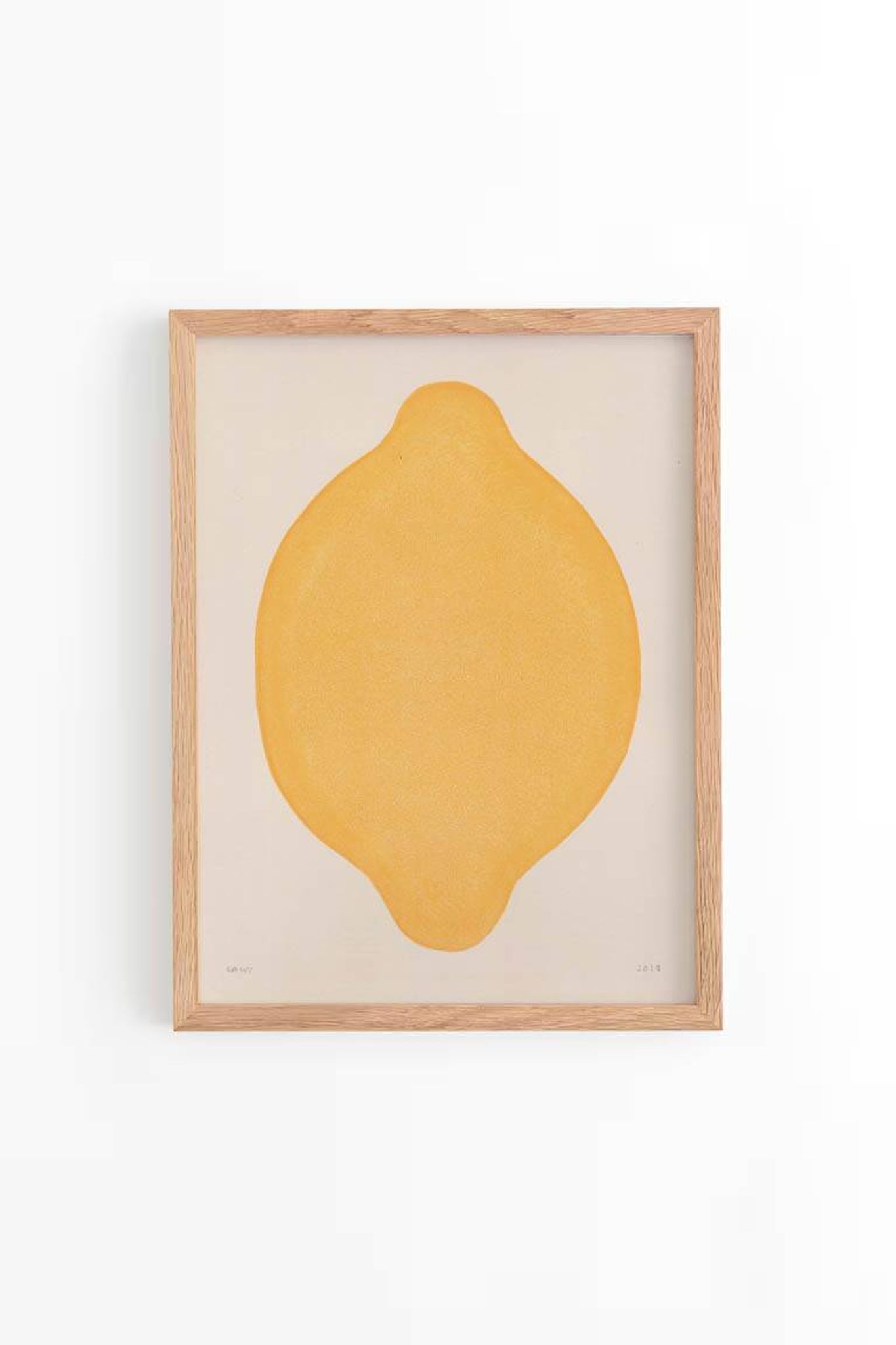 Contemporary painting on paper 30x40cm lemon signed eawy