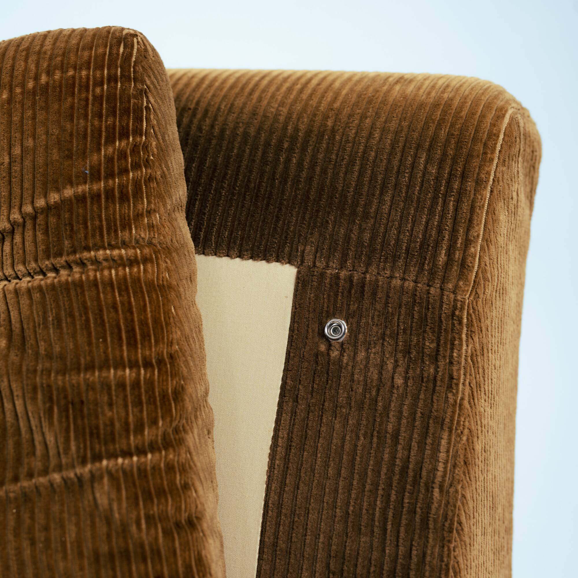 Pair of Modular Armchairs in Brown Corduroy by DUX, Sweden, 1970s