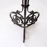 Art Nouveau Wrought iron tripod floor candlestick