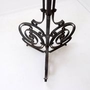 Art Nouveau Wrought iron tripod floor candlestick