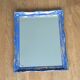Antique mirror Louis Philippe style blue and gold patinated 58x48cm