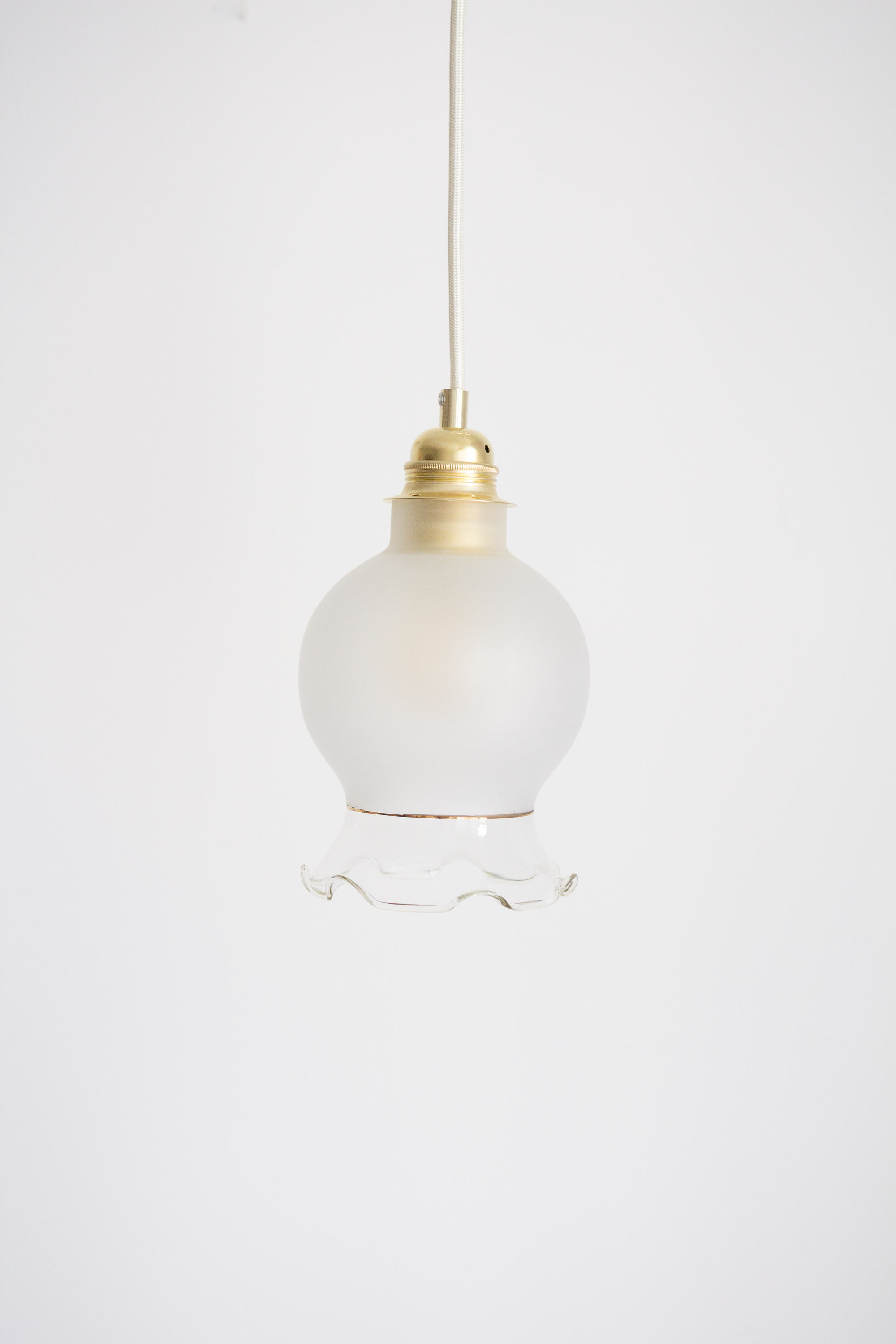 Pendant lamp from upcycled vintage glass lampshade