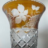 Vintage vase in chiseled bohemian crystal