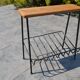 Magazine rack tablet oak and wrought iron 1960s-70s