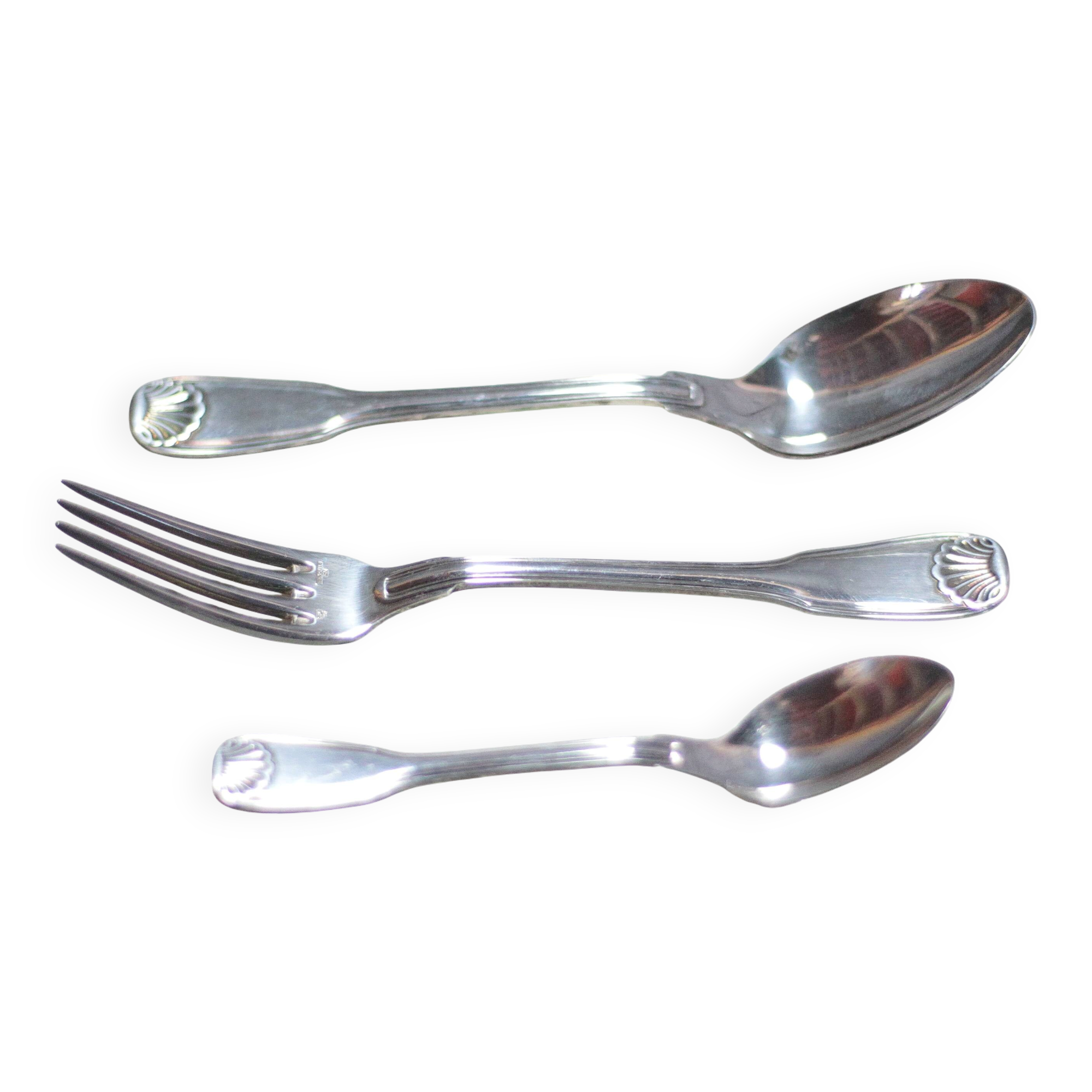 Ercuis silver-plated cutlery set, cutlery box, silverware.