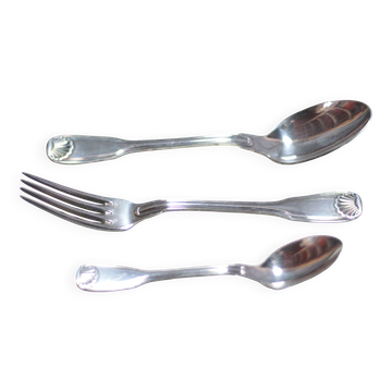 Coffret couverts métal argenté Ercuis, set de couverts, argenterie