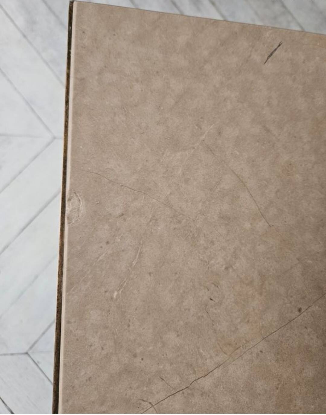 Marble and scalloped brass coffee table