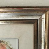 Old painting portrait of a young woman