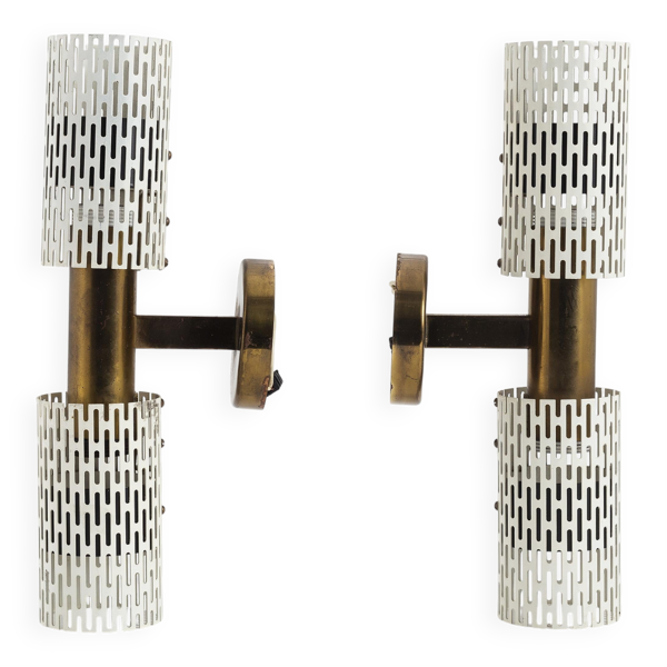 Paire d'appliques rares Harald Notini modèle 11262 pour Bohlmarks, 1950
