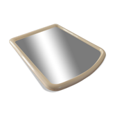 Large white mirror in ecru white plastic, 1970s design