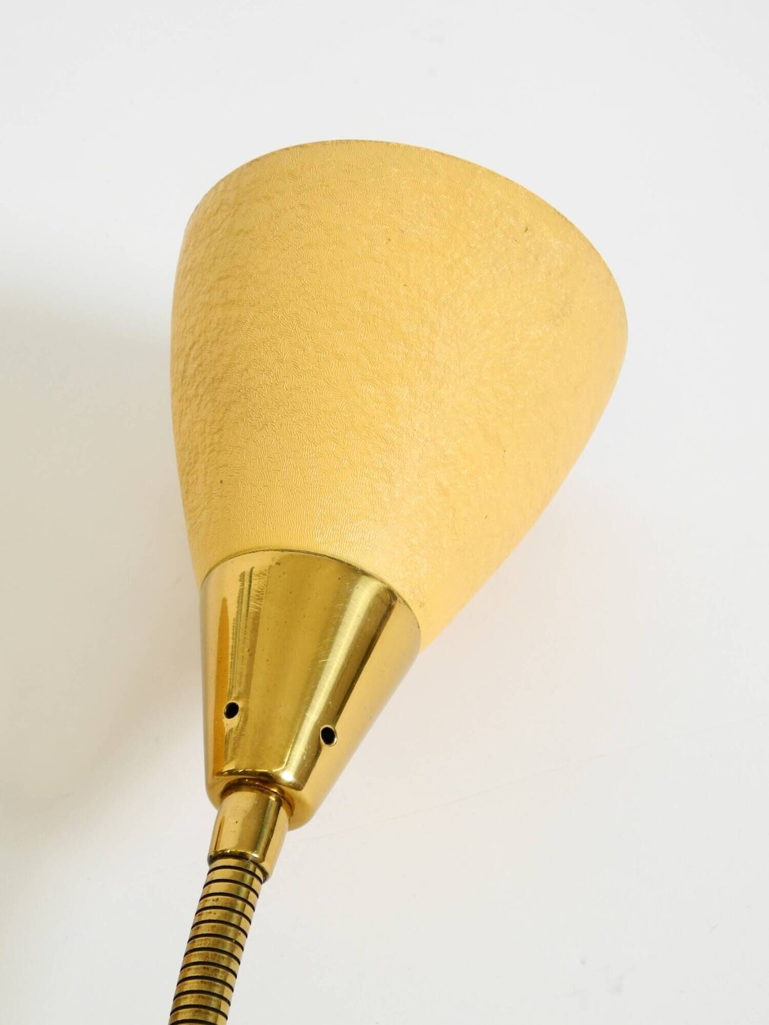 Mid Century unused brass wall lamp with double shade by Cosack Leuchten