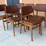 Set of 6 vintage Scandinavian dining chairs from the 1970s.