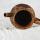 Rooster frieze pitcher, glaze with warm brown drips, ochre and volcanic - Denbac - 30s
