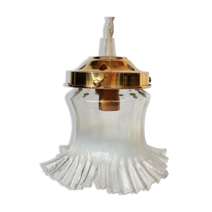 Baladeuse globe en verre opalin