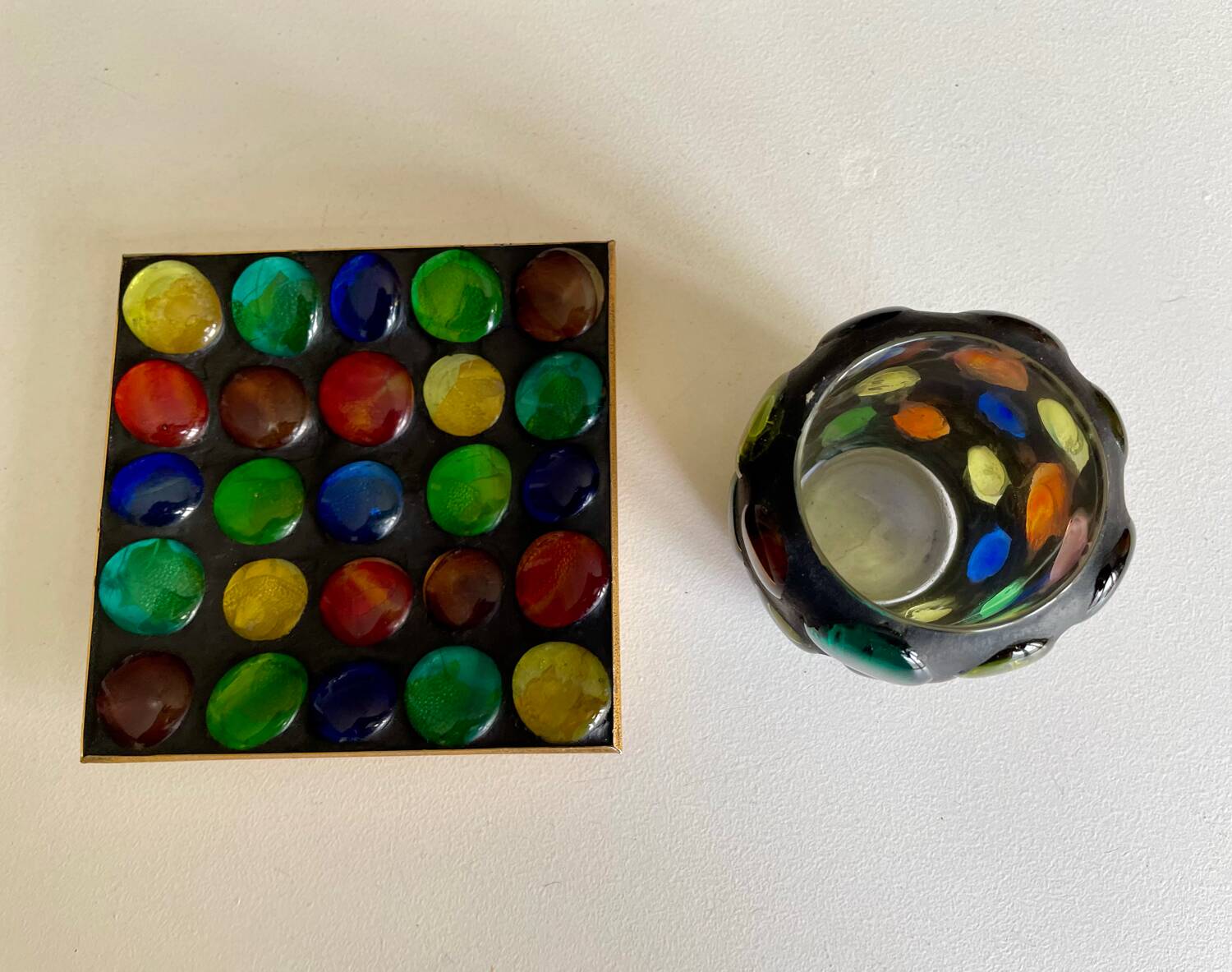 Empty pocket and tealight holder from the 70s