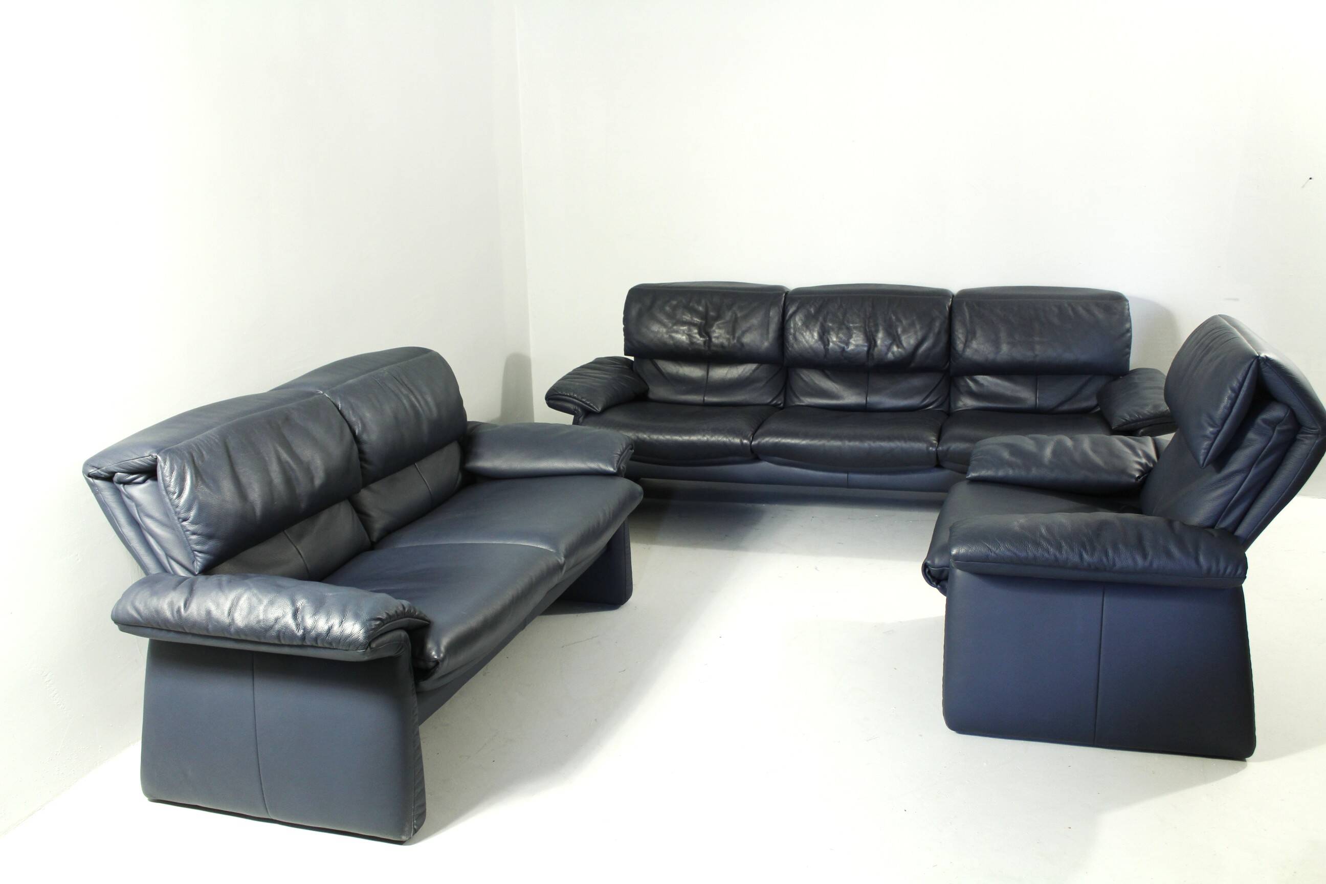 3-seater Leather Sofa Lugano by Erpo Int., Design 1985