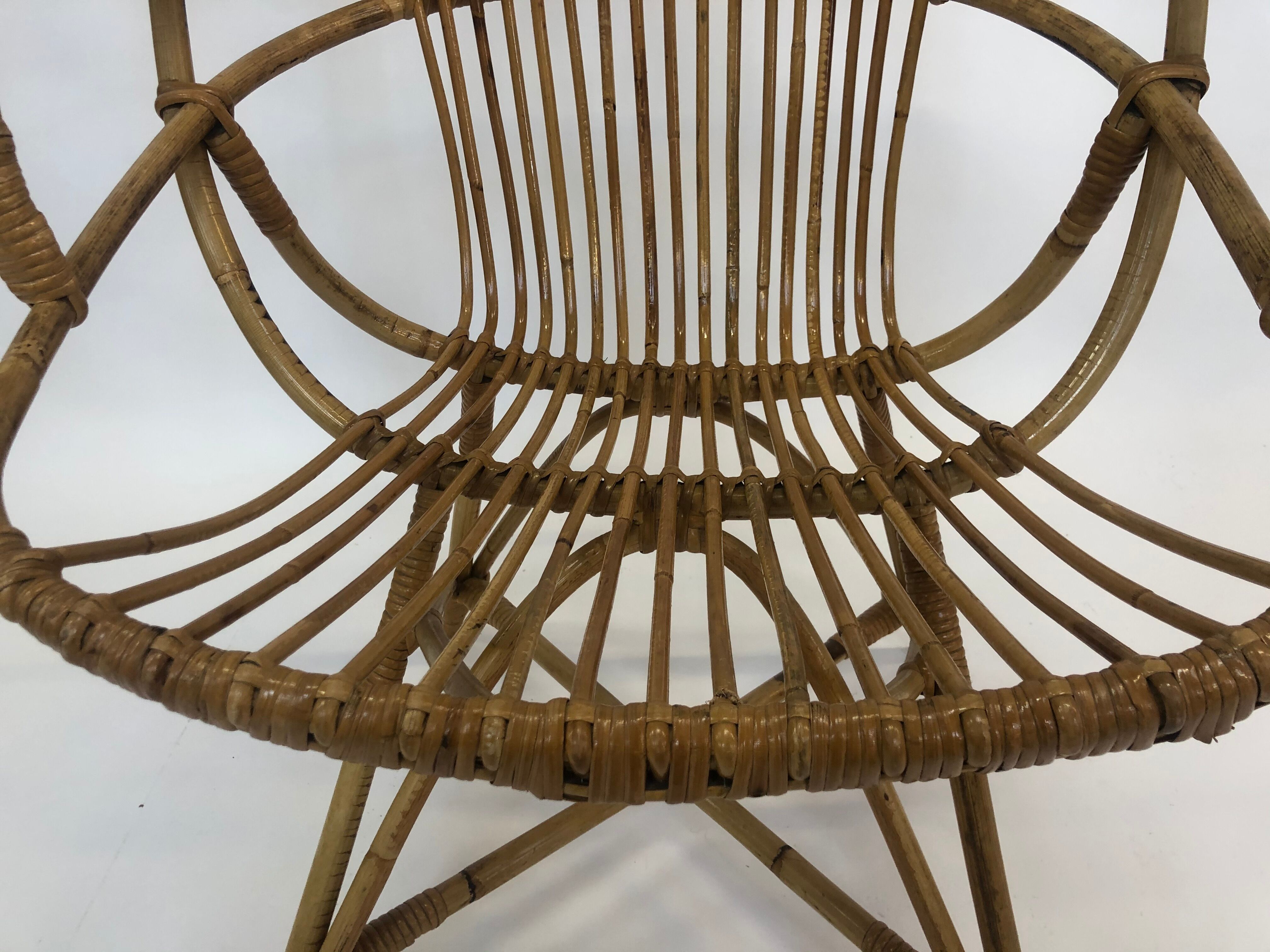 Van Rohe Noordwolde rattan chair, 1960s
