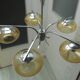 Vintage chandelier chrome and glass smokes 5 lights