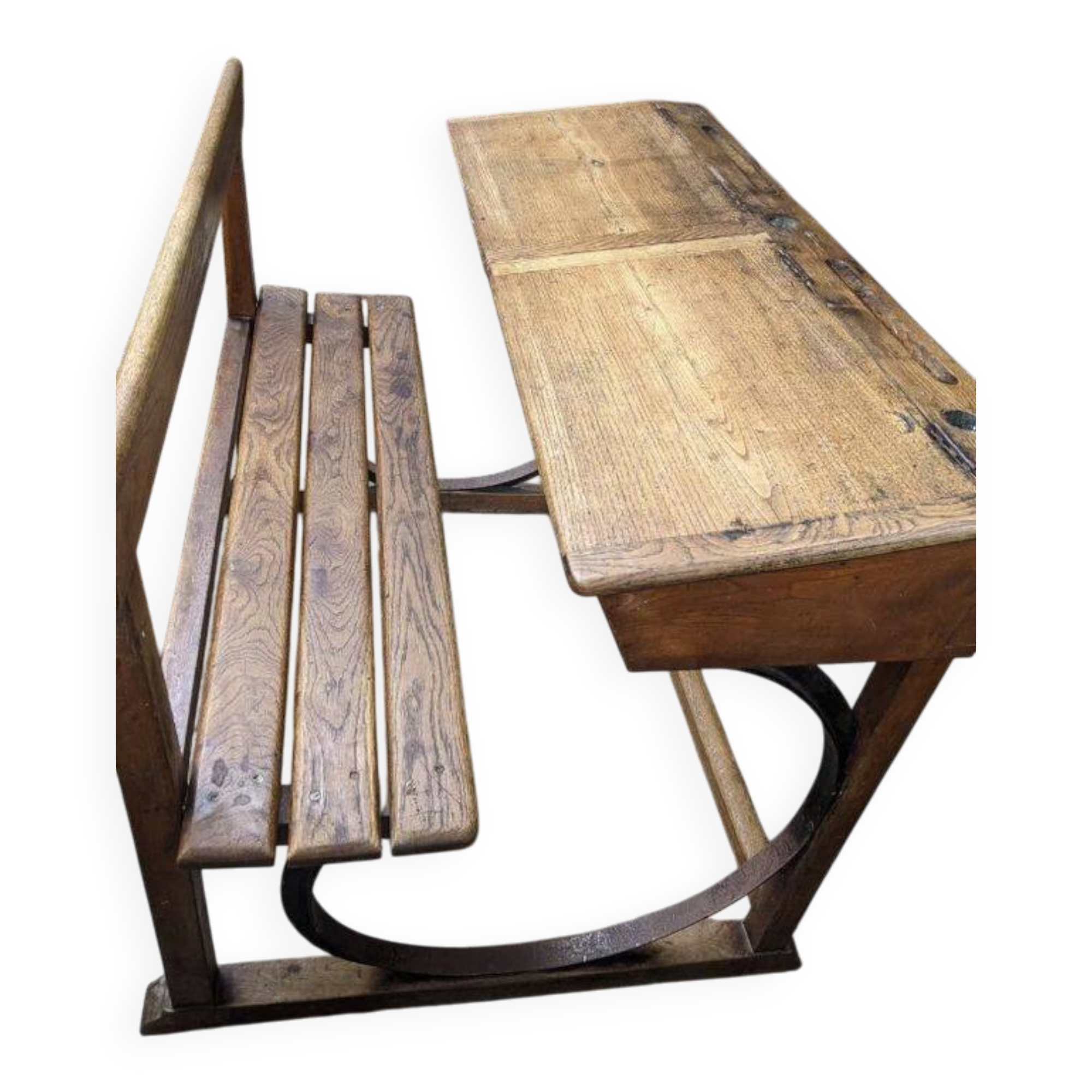 Double school desk with arches RPC Maque Marcel ROY 1920