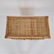 Italian Bamboo and Rattan Cabinet or Bed Side Table, 1980s