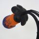 Art Deco Noverdy tulip lamp with black wrought iron base. 1930s