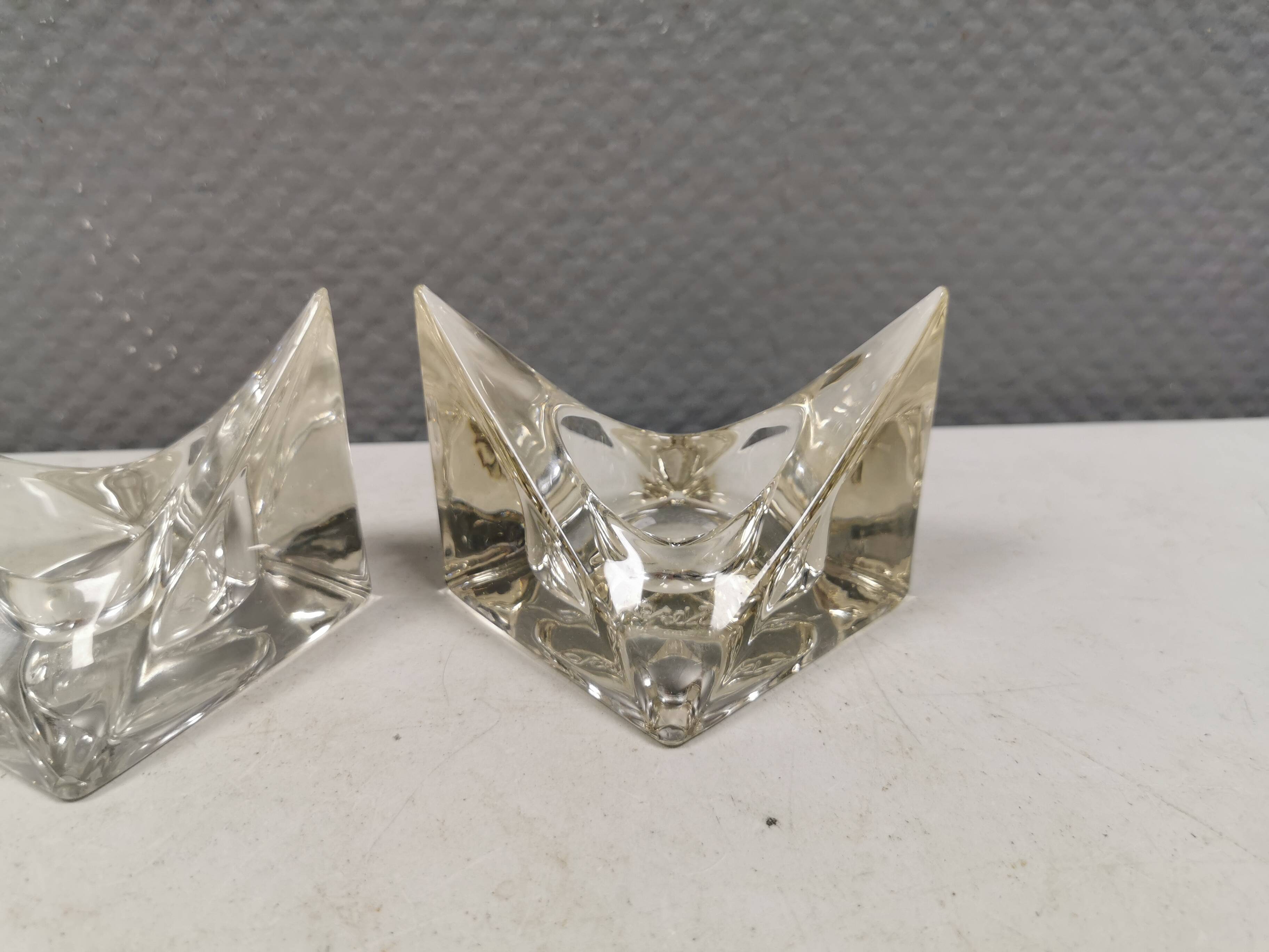 A pair of beautiful vintage glass candlesticks/vases from Prelz 1990s