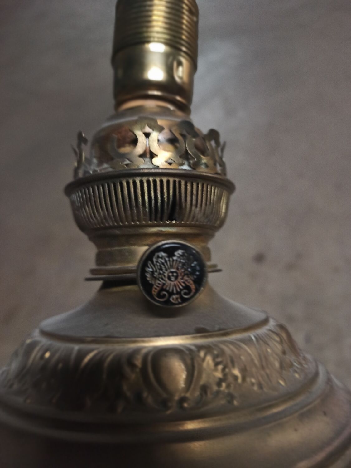 Antique brass lamp foot