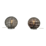 Pair of murano swirl glass table lamps, 1970s