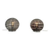 Pair of murano swirl glass table lamps, 1970s