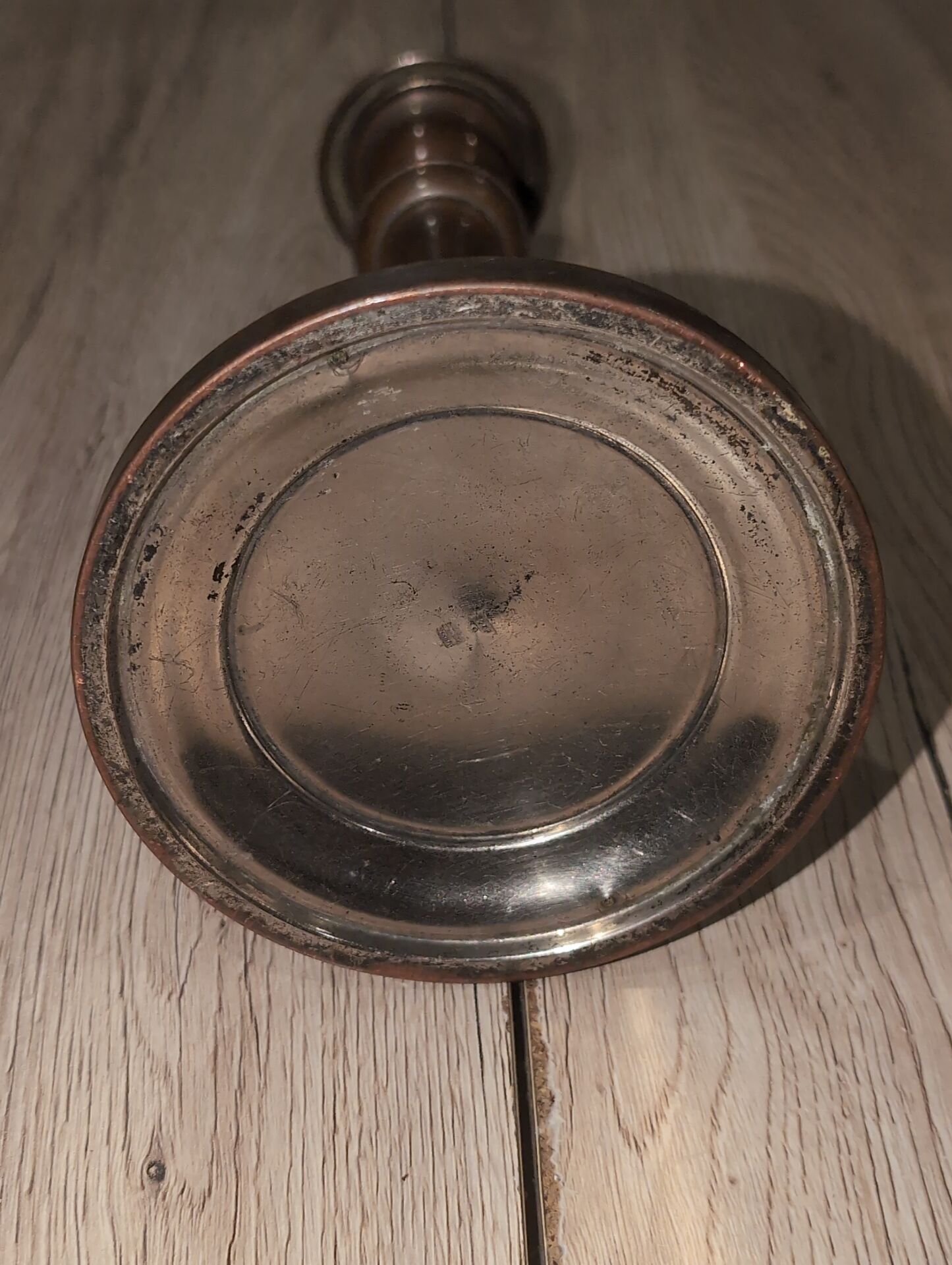 Antique Silver-Plated Metal Candlestick Vintage Torch 18th 19th Century