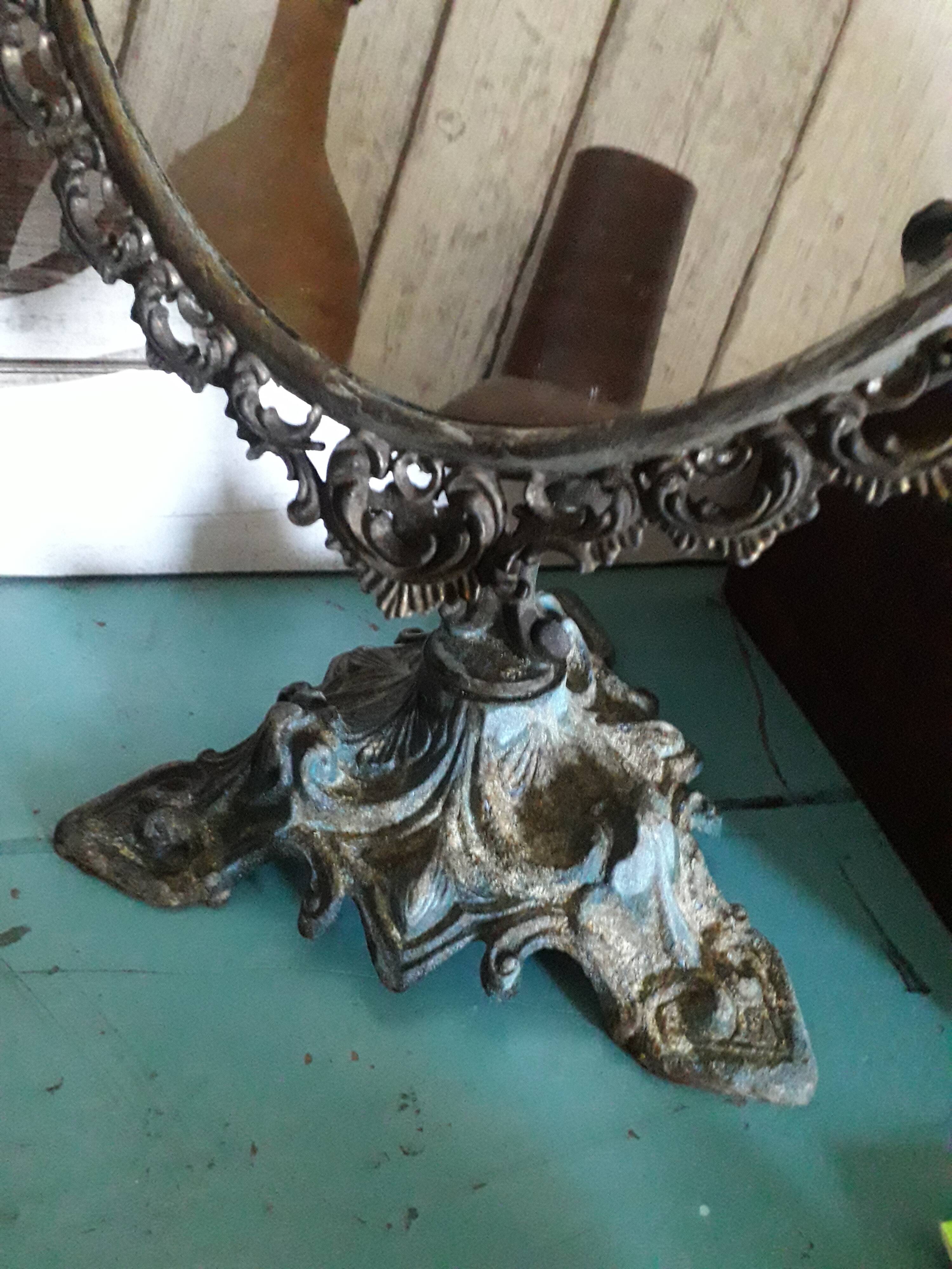 Vintage metal table mirror  29x50cm