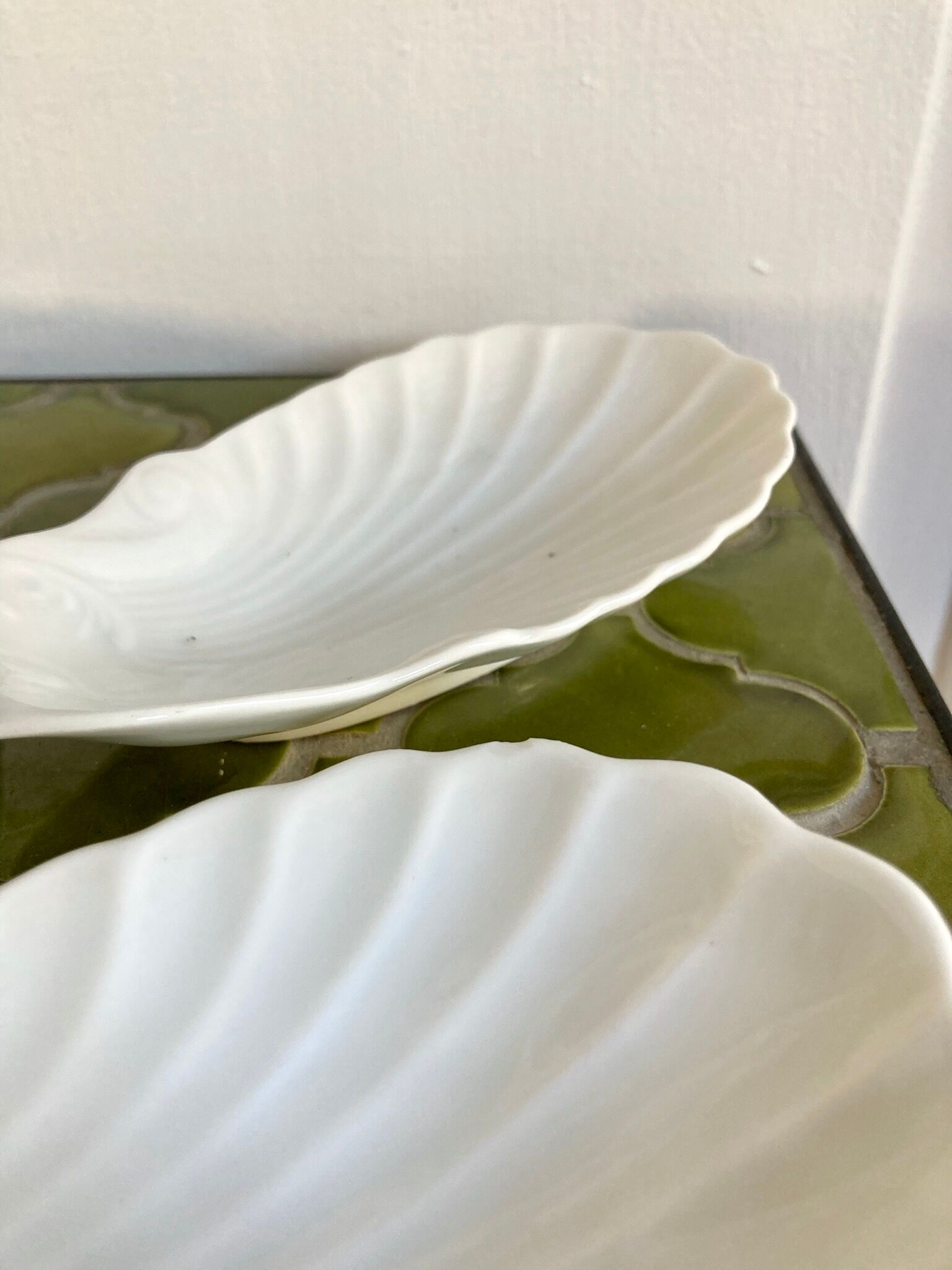 Antique porcelain cups scallops