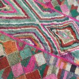 Moroccan Berber carpet Boujaad with colorful graphic patterns 276x162cm