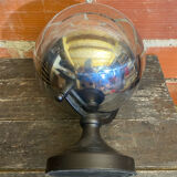 World Map Globe Earth Planet Chrome Metal + Black Design Stand